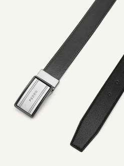 Reversible Embossed Leather Tang Belt