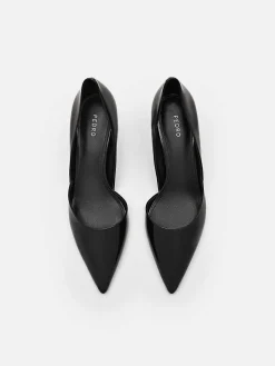 Rocco Leather Heel D'Orsay Pumps