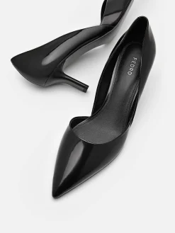 Rocco Leather Heel D'Orsay Pumps