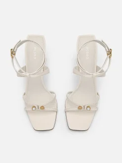 Sofia Leather Heel Sandals