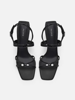 Sofia Leather Heel Sandals