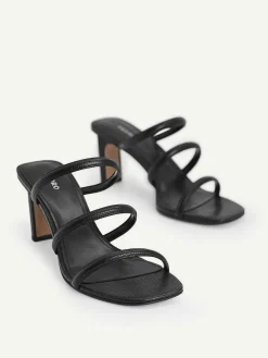 Strappy Heel Lizard-Effect Sandals