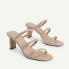 Strappy Heel Lizard-Effect Sandals