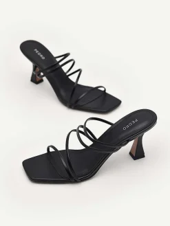 Strappy Heel Sandals - Black