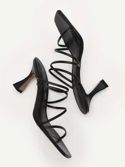 Strappy Heel Sandals - Black