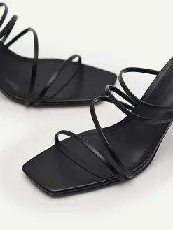 Strappy Heel Sandals - Black