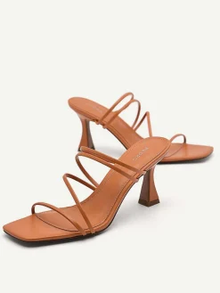 Strappy Heel Sandals - Orange