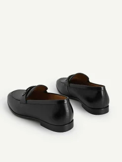 Textured Leather Loafers With Metal Bit