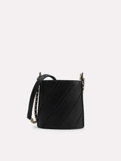 Tweed Drawstring Bucket Bag