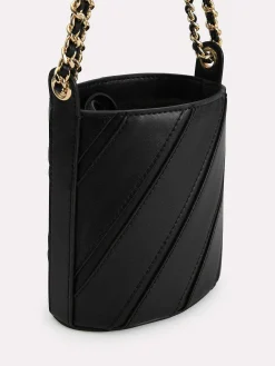 Tweed Drawstring Bucket Bag