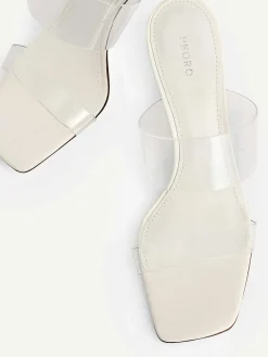 Vinyl Double Strap Heel Sandals