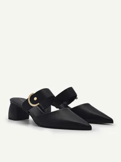 Yasmin Leather Heel Mules