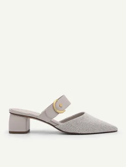 Yasmin Linen Heel Mules